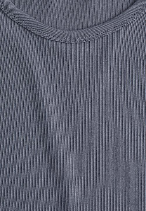 H&M - Ribbed t-shirt - dark grey 