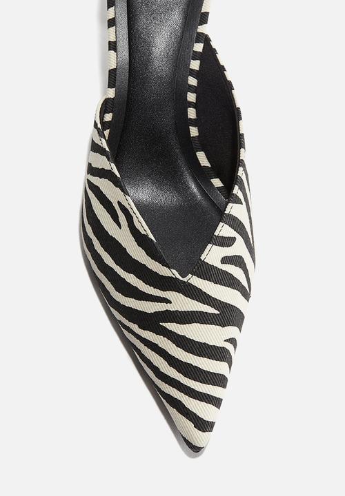 H&M - Pointed mules - black & zebra print