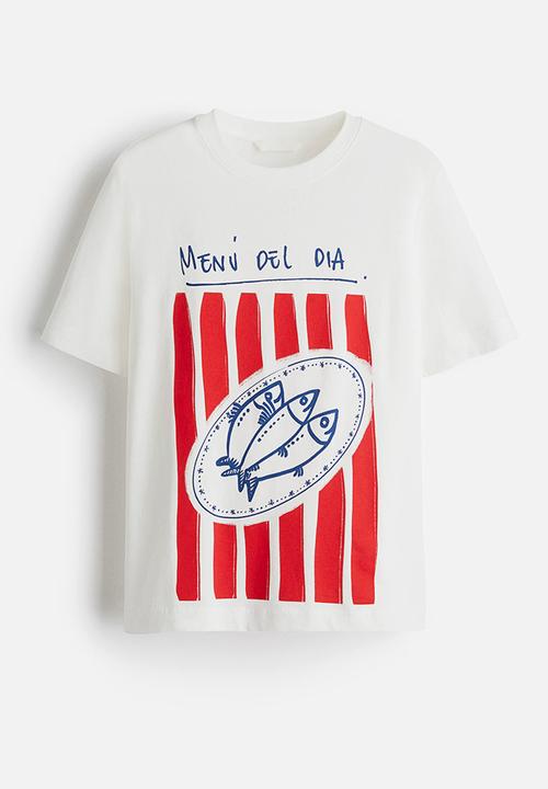 H&M - Printed t-shirt - white fish