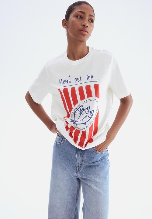 H&M - Printed t-shirt - white fish