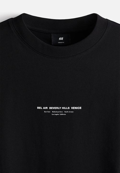 H&M - Loose fit printed t-shirt - black la