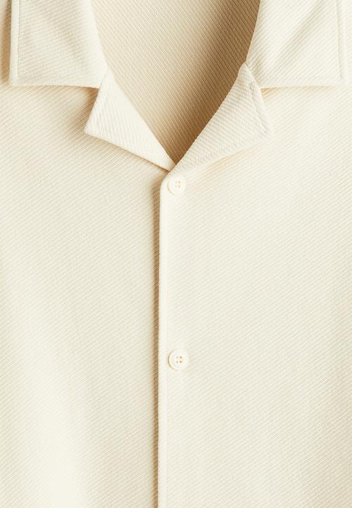 H&M - Loose fit brushed resort shirt - light beige