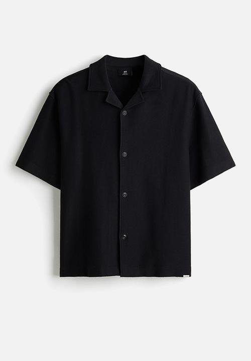 H&M - Loose fit brushed resort shirt - black