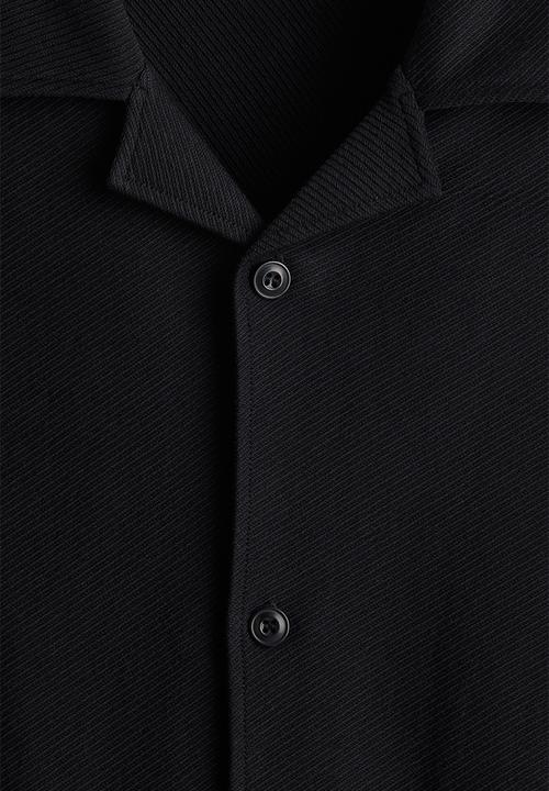 H&M - Loose fit brushed resort shirt - black