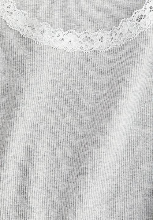 H&M - Lace-trimmed vest top - grey marl