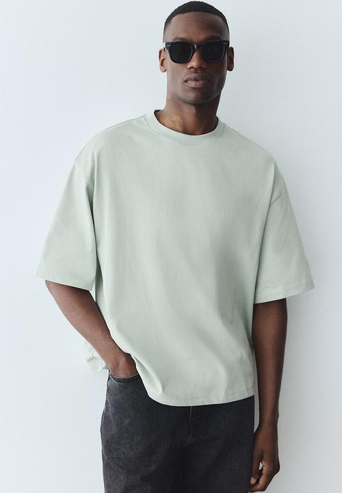 Oversized fit t-shirt - mint green - 1294399004