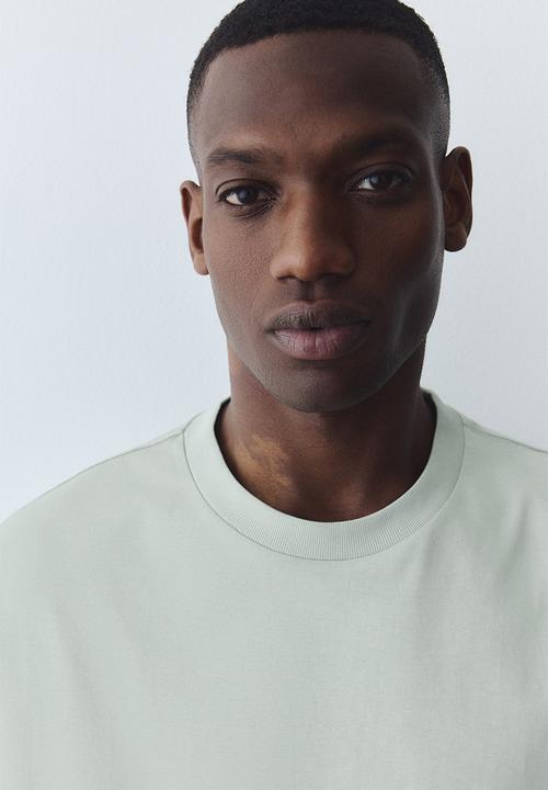 Oversized fit t-shirt - mint green - 1294399004