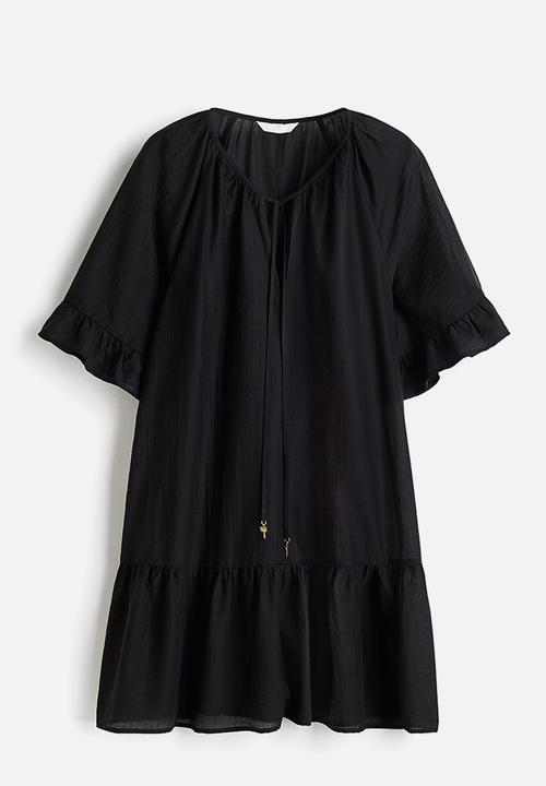H&M - Tie-detail tunic dress - black