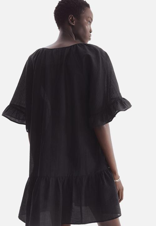H&M - Tie-detail tunic dress - black