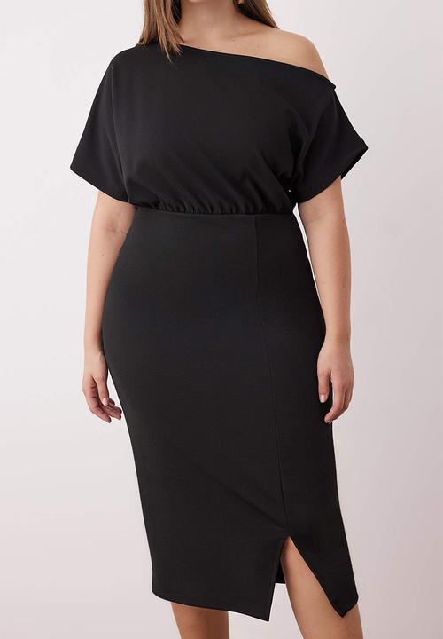 Trendyol - Plus size crepe dress - black