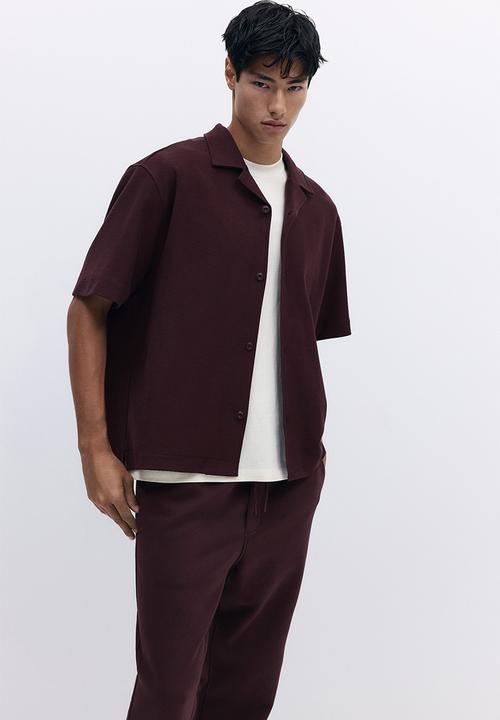 H&M - Loose fit brushed resort shirt - plum purple