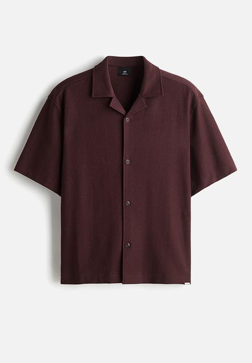 H&M - Loose fit brushed resort shirt - plum purple