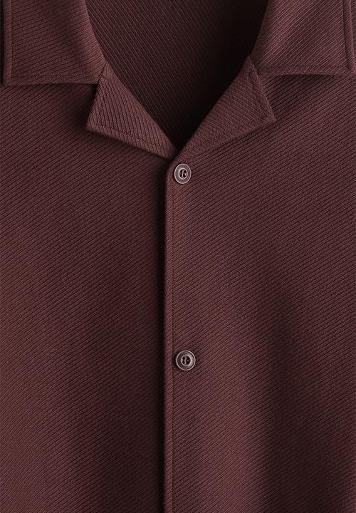 H&M - Loose fit brushed resort shirt - plum purple