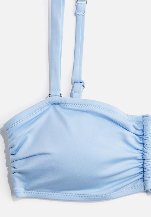 H&M - Padded bandeau bikini top - light blue