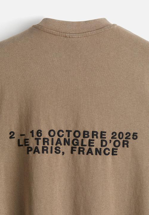 H&M - Loose fit washed t-shirt - dark beige le triangle d'or 