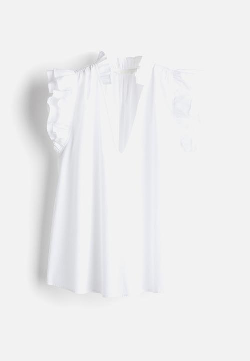 H&M - Frill-trimmed blouse - white