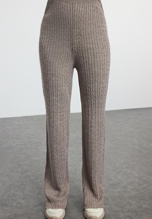 Trendyol - Zippered Knitwear Lower-Upper Set   - Mink