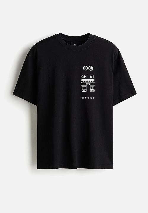 H&M - Loose fit washed t-shirt - black triangle d'or