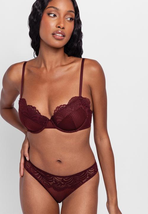 DORINA - Emersyn 2 pack demi bras - red & beige