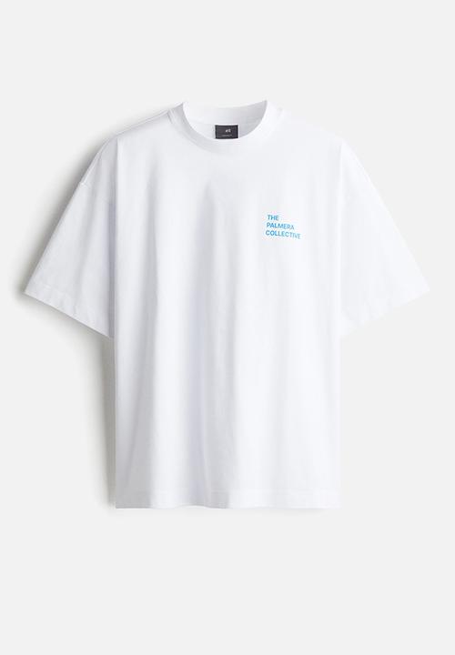 H&M - Oversized fit printed t-shirt - white the palmera collective