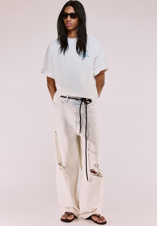 H&M - Oversized fit printed t-shirt - white the palmera collective