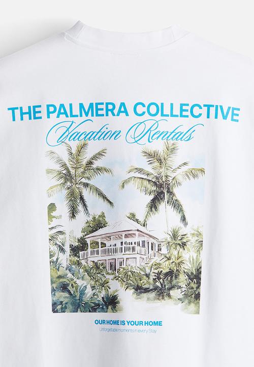 H&M - Oversized fit printed t-shirt - white the palmera collective