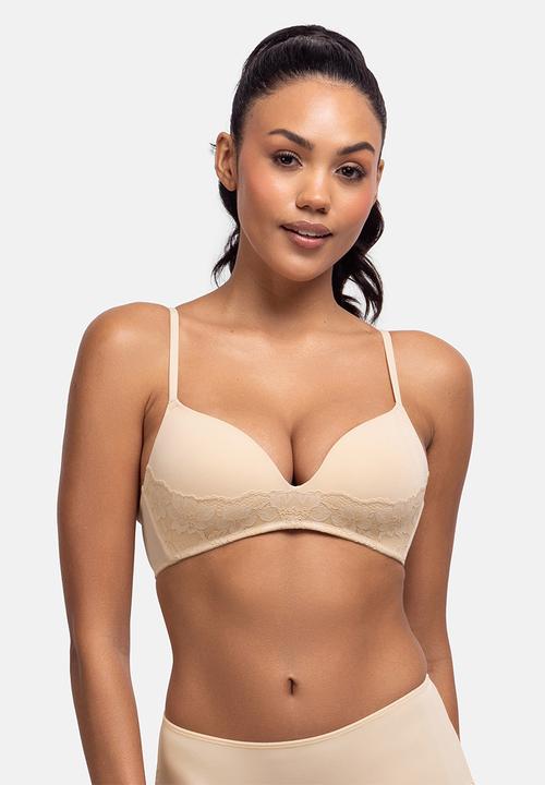 DORINA - Fili/lace 2 pack light padded soft bra - beige & black