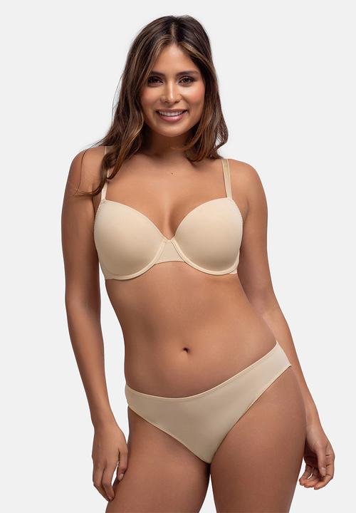 DORINA - Light padded demi 2 pack bra - black & beige