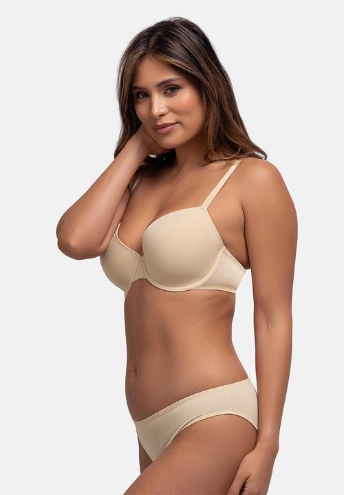 DORINA - Light padded demi 2 pack bra - black & beige