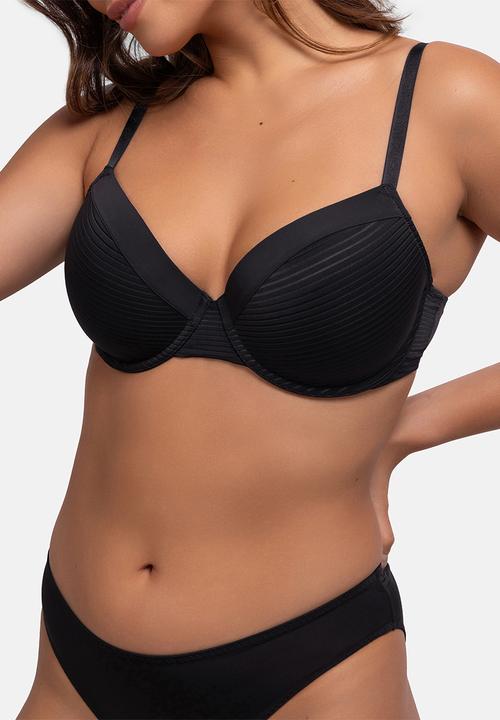 DORINA - Light padded demi 2 pack bra - black & beige