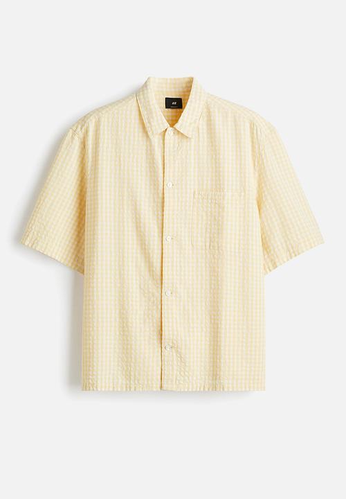 H&M - Regular fit short-sleeved shirt - yellow gingham check