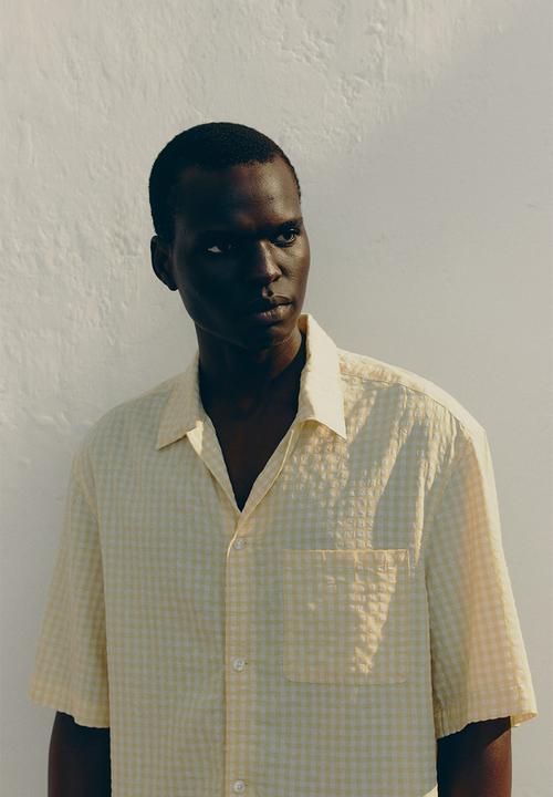 H&M - Regular fit short-sleeved shirt - yellow gingham check