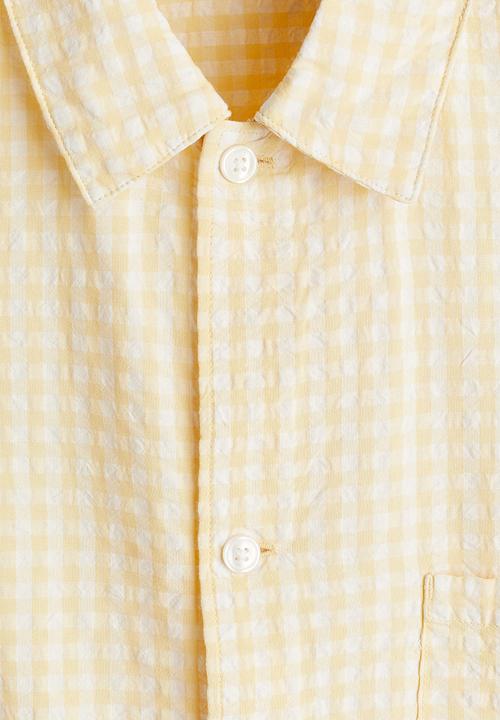 H&M - Regular fit short-sleeved shirt - yellow gingham check