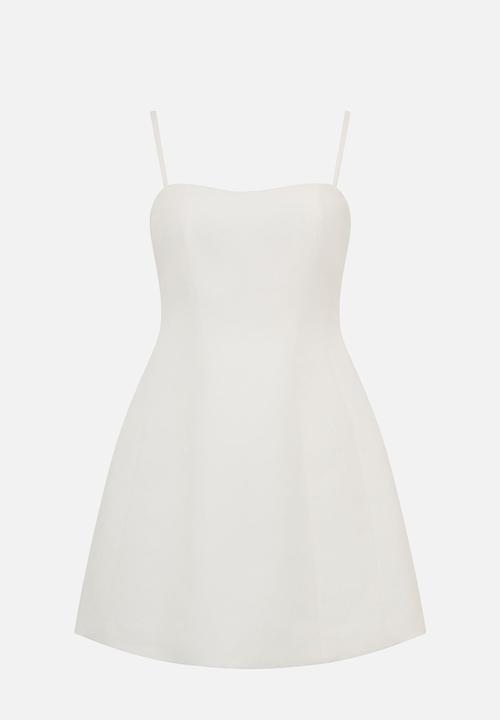 Forever New - Maura Structured Linen Mini Dress - Porcelain