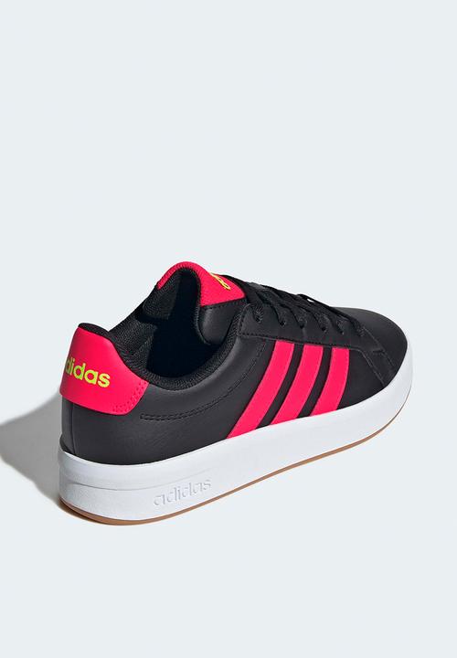 adidas Performance - Grand Court 3.0 J - Core Black/Lucid Red/Lucid Lemon