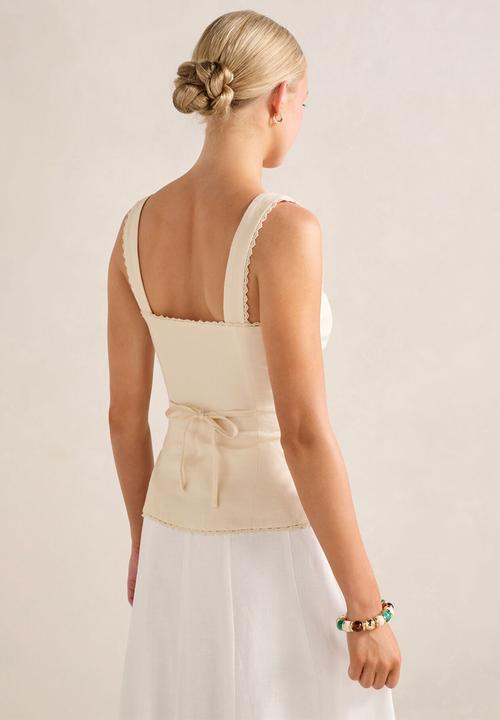 Forever New - Cinzia Trim Detail Top - Ivory