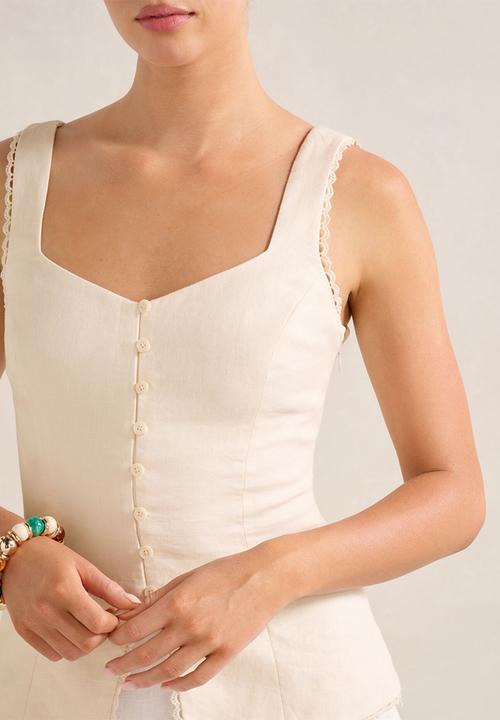 Forever New - Cinzia Trim Detail Top - Ivory