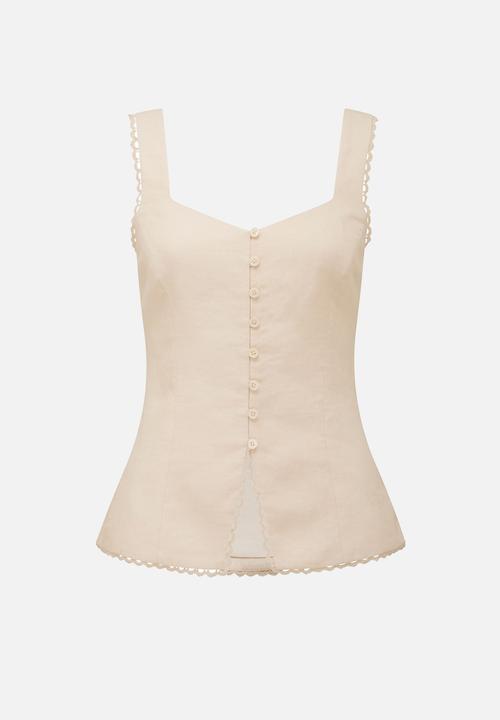 Forever New - Cinzia Trim Detail Top - Ivory