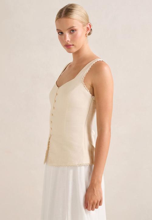 Forever New - Cinzia Trim Detail Top - Ivory