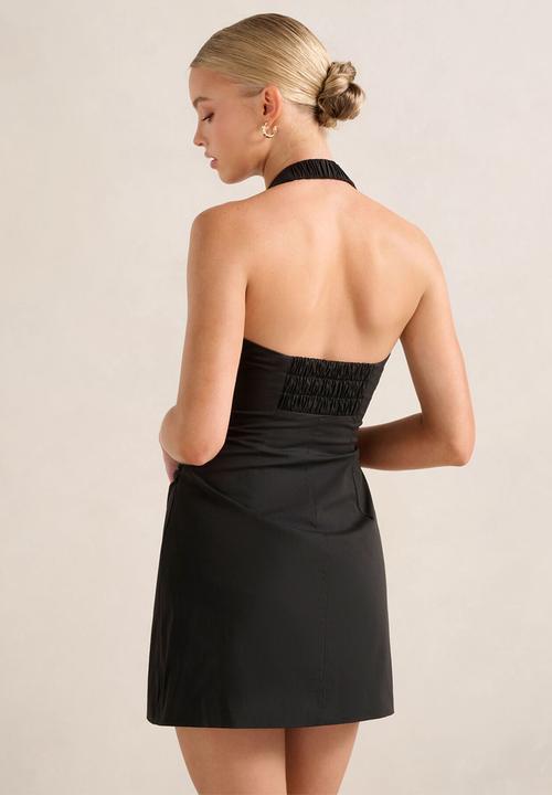 Forever New - Imogen Stretch Cotton Halter Mini Dress - Black