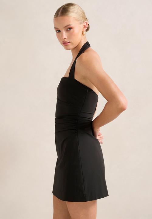 Forever New - Imogen Stretch Cotton Halter Mini Dress - Black
