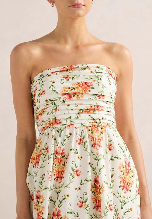 Forever New - Matisse Ruched Strapless Cotton Midi Dress