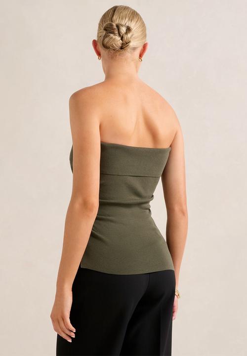 Forever New - Sofia Asymmetric Knit Top - Khaki