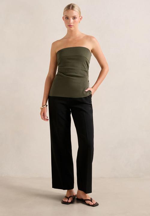 Forever New - Sofia Asymmetric Knit Top - Khaki