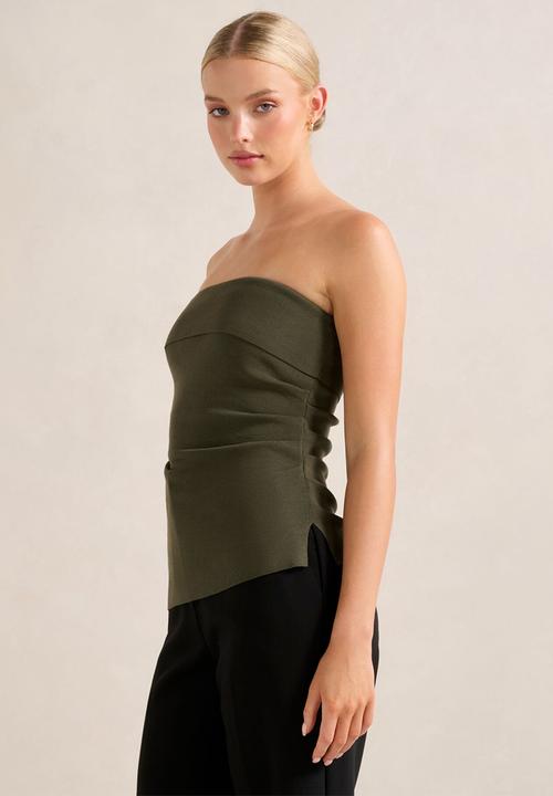 Forever New - Sofia Asymmetric Knit Top - Khaki