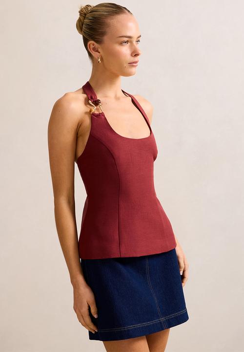 Forever New - Dina Hardware Linen Top