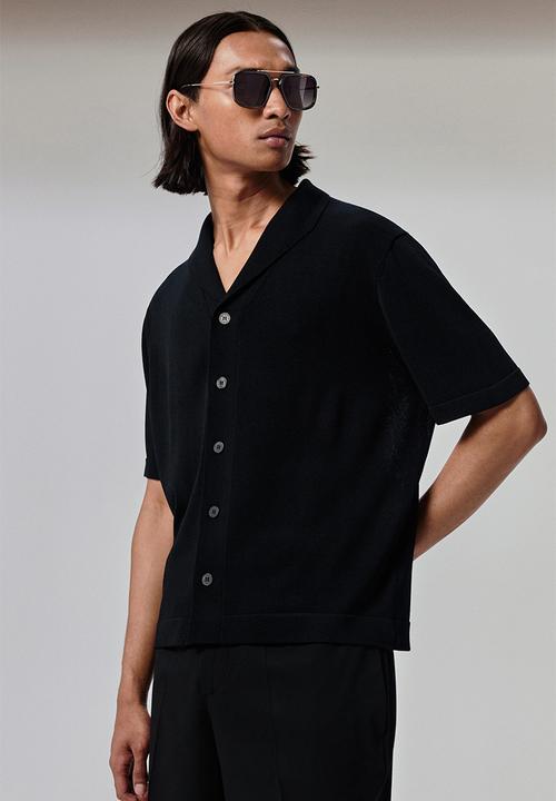 H&M - Regular fit fine-knit shirt - black