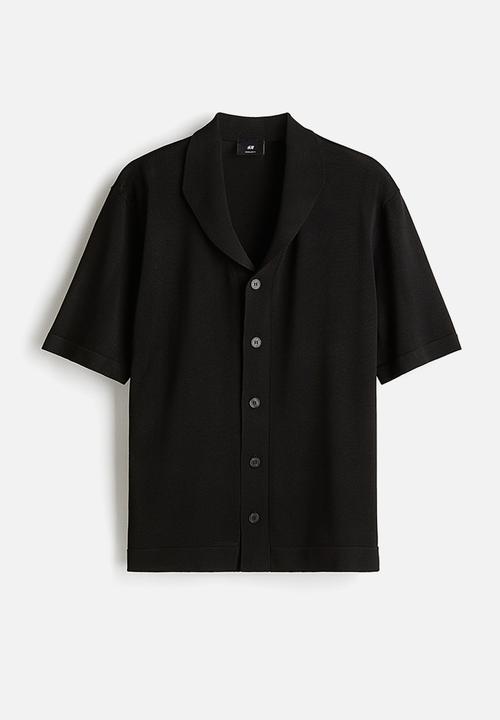H&M - Regular fit fine-knit shirt - black