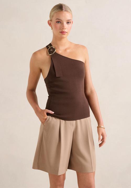 Forever New - Monroe Asymmetric Knit Top - Chocolate