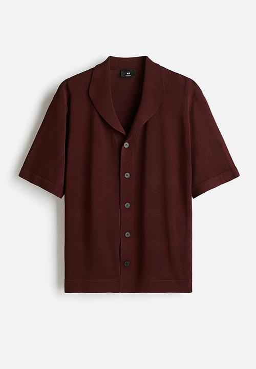 H&M - Regular fit fine-knit shirt - burgundy